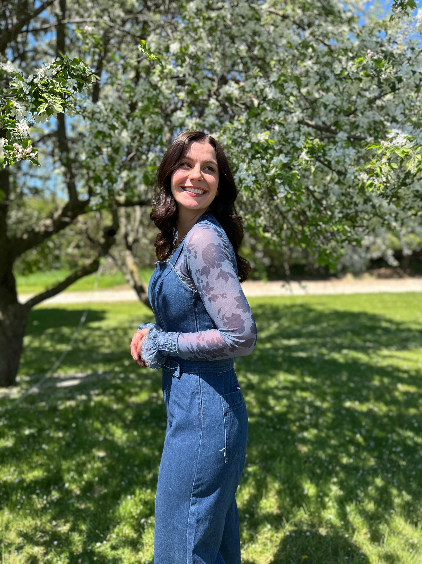Wide Leg Denim Jumpsuit