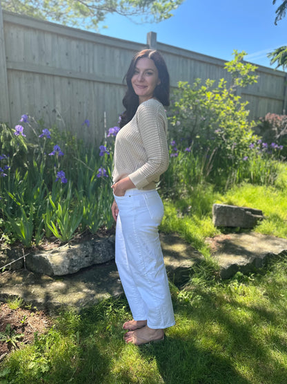 Stretch Barrel Leg Denim White