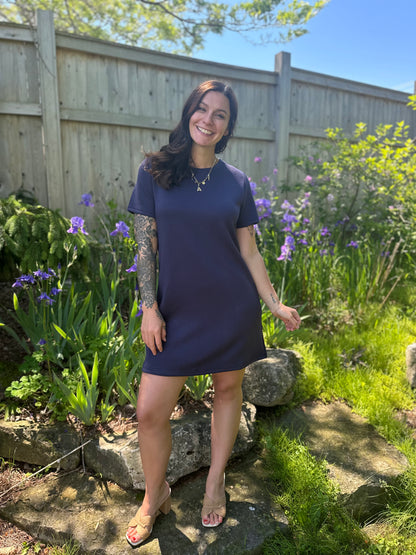 Short Sleeve Mini Dress Navy