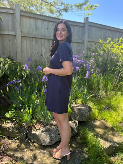 Short Sleeve Mini Dress Navy