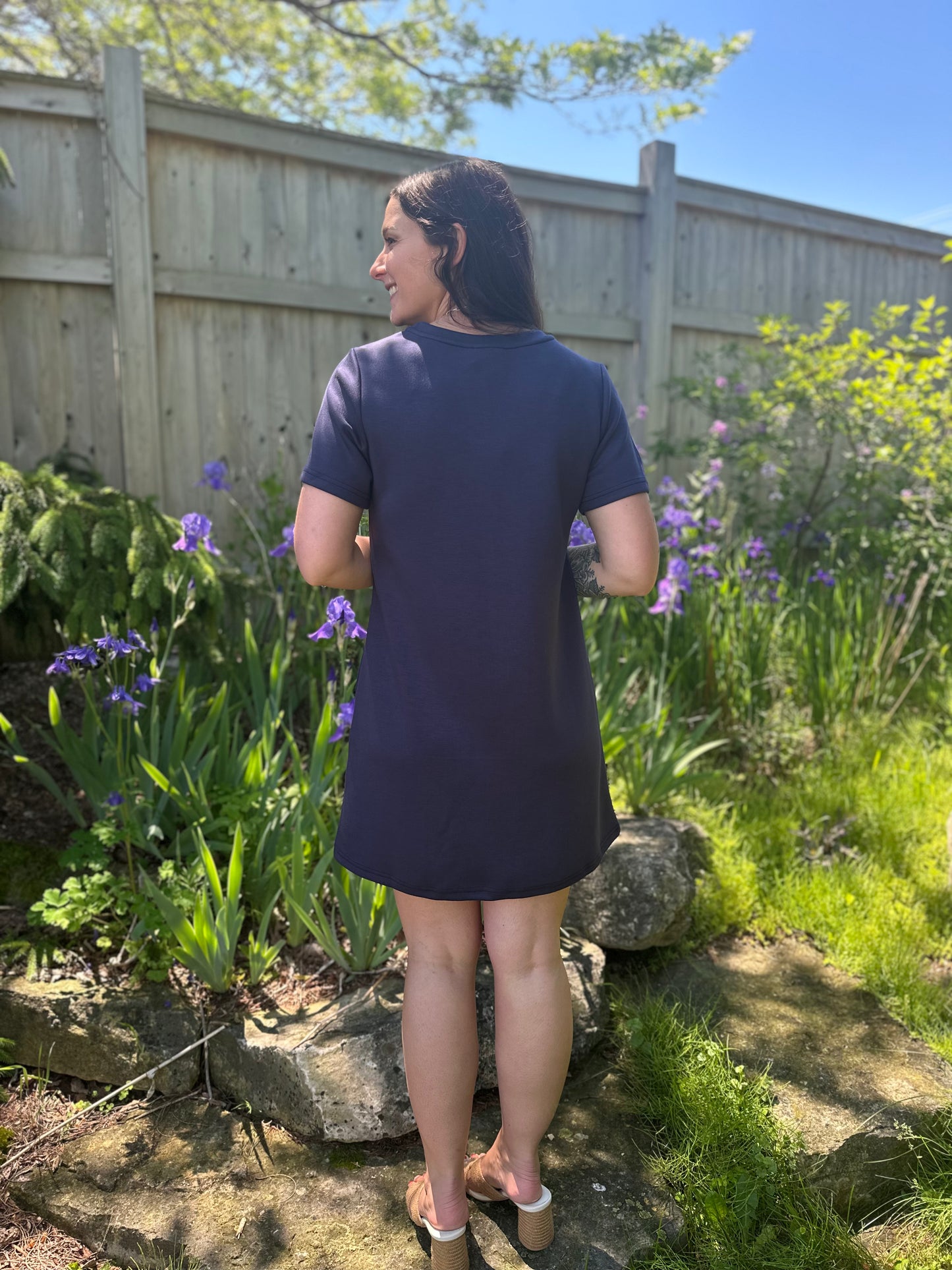 Short Sleeve Mini Dress Navy