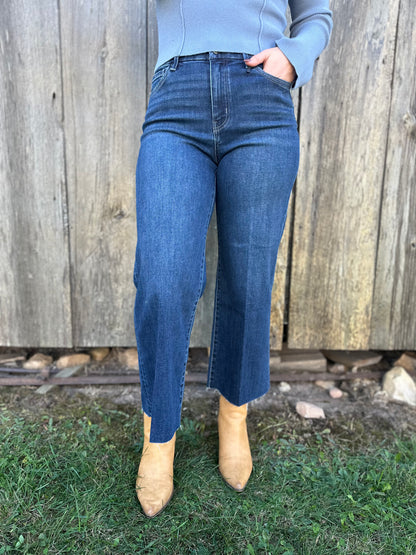 Crease Line Trouser Hem Crop Wide