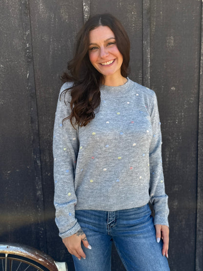 Polka Dot Sweater Grey