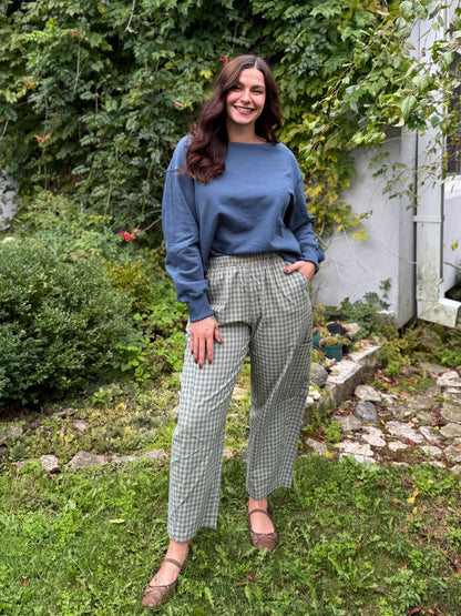 Plaid Patch Pocket Pants Mint