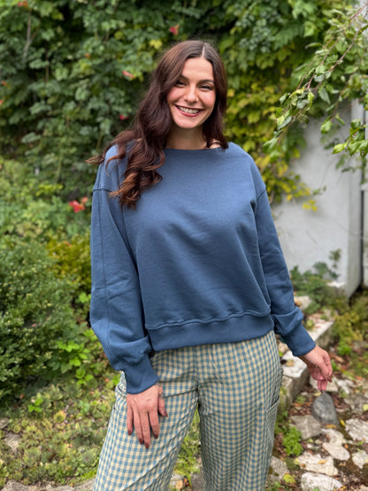 Boat Neck Sweatshirt Navy