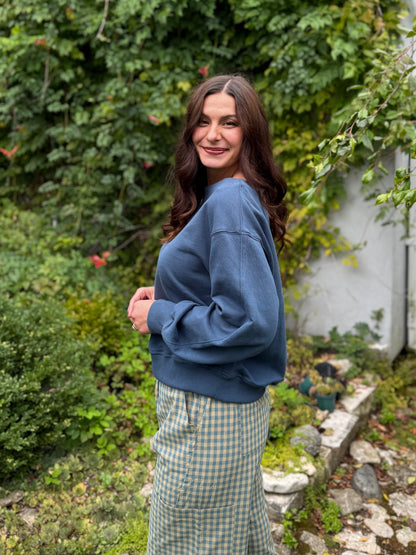 Boat Neck Sweatshirt Navy
