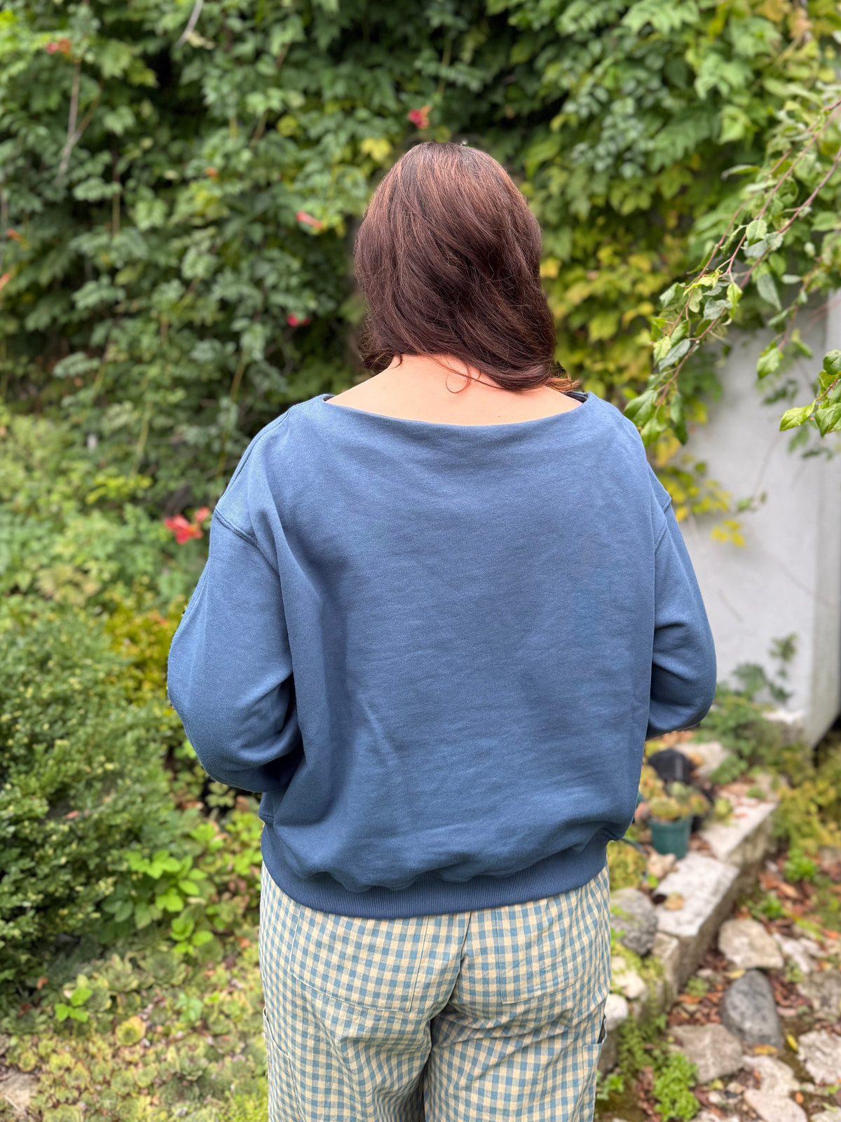Boat Neck Sweatshirt Navy