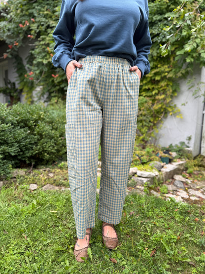 Plaid Patch Pocket Pants Mint