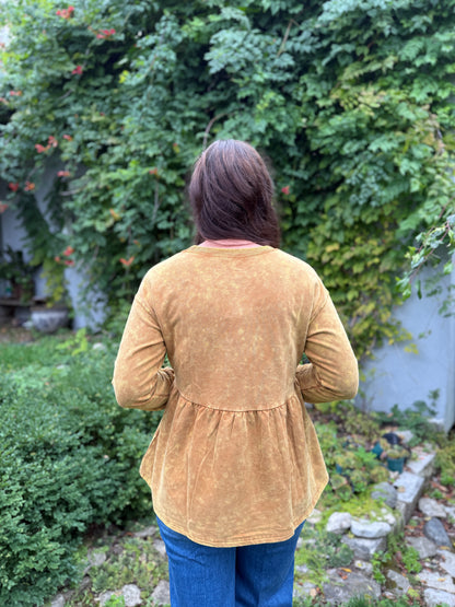 Washed Babydoll Sweatshirt Toffee