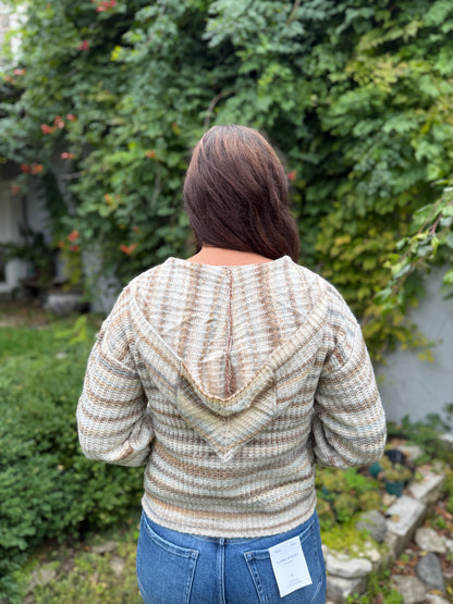 Zip Up Hoodie Cardigan Mocha