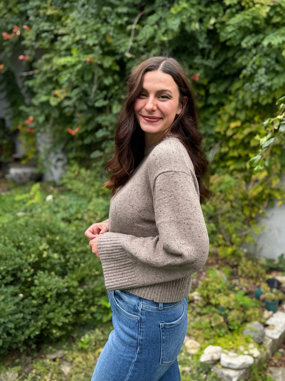 Sprinkled Effect Sweater Mocha