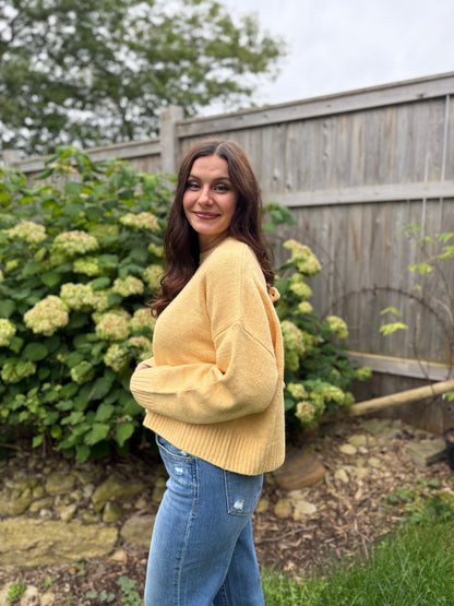 Back Tie Sweater Yellow