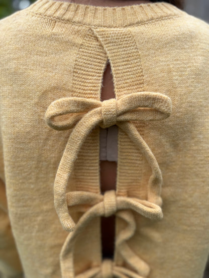 Back Tie Sweater Yellow
