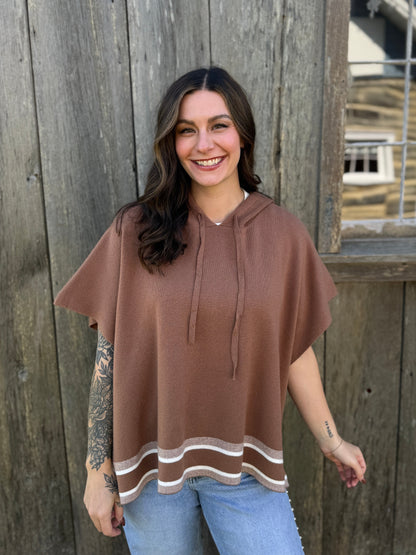 Short Sleeve Hooded Sweater Mocha