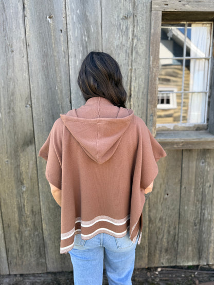 Short Sleeve Hooded Sweater Mocha