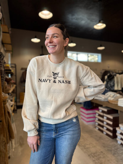 NAVY & NASH CREWNECK CREAM