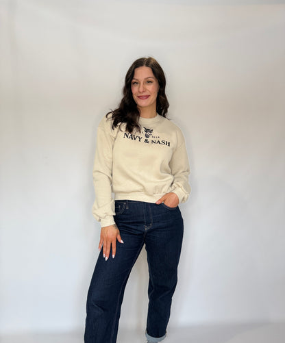 Navy & Nash Crewneck Cream