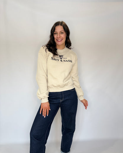 Navy & Nash Crewneck Cream