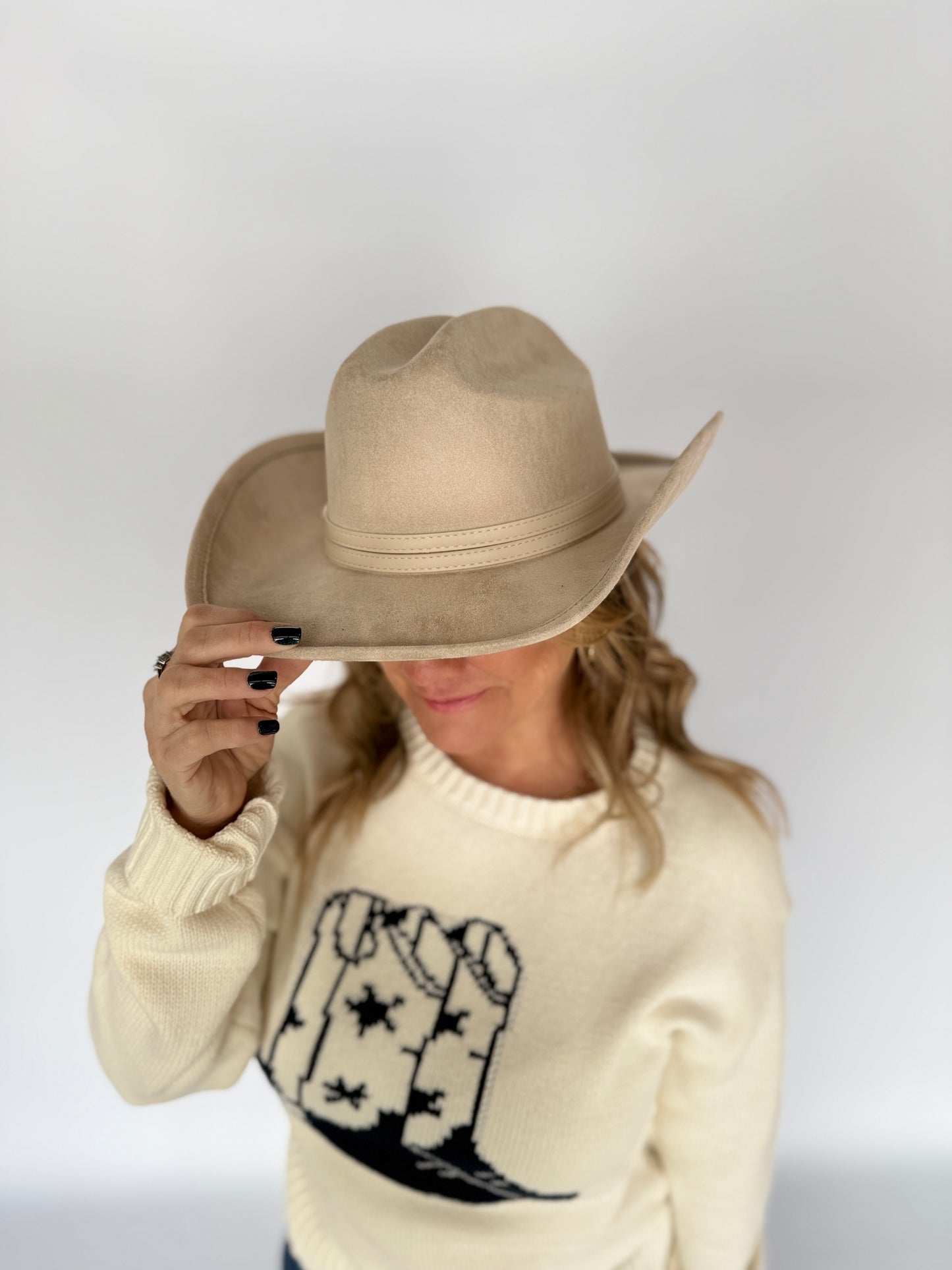 Buckle Band Cowboy Hat Taupe