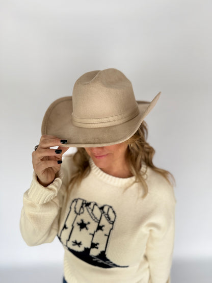 Buckle Band Cowboy Hat Taupe