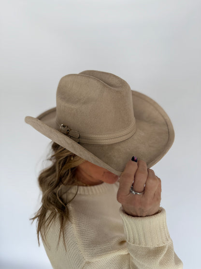 Buckle Band Cowboy Hat Taupe