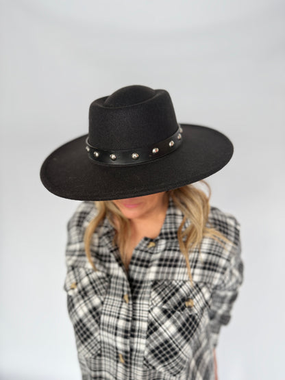 Panama Hat Leather Studded Belt