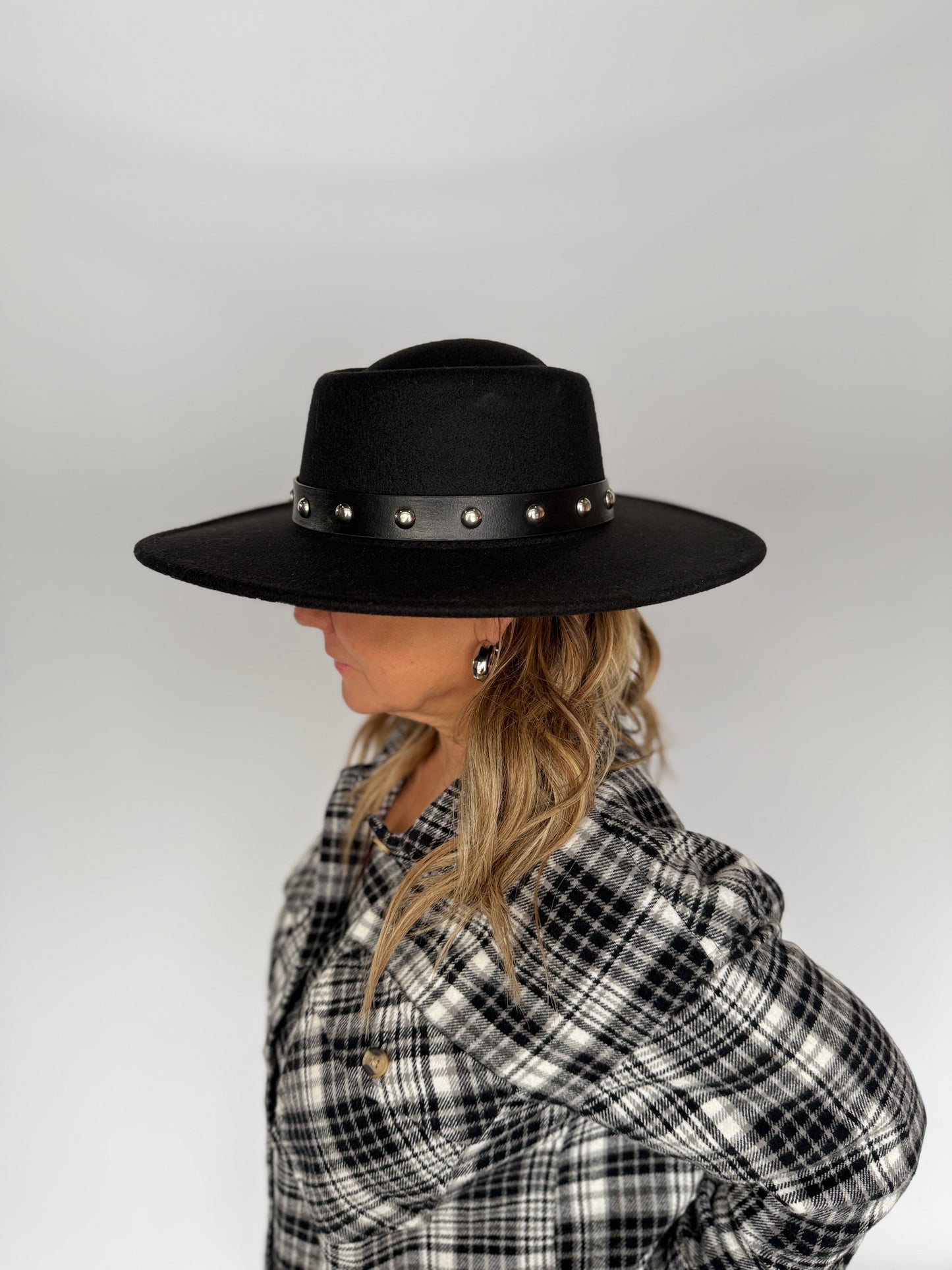 Panama Hat Leather Studded Belt