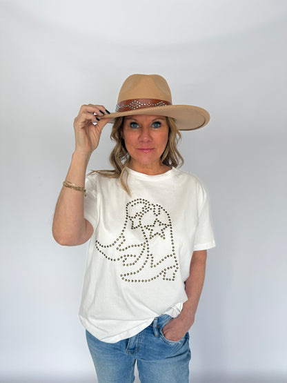 Panama Hat Leather Studded Belt