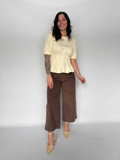 Corduroy Ankle Wide Leg Pant