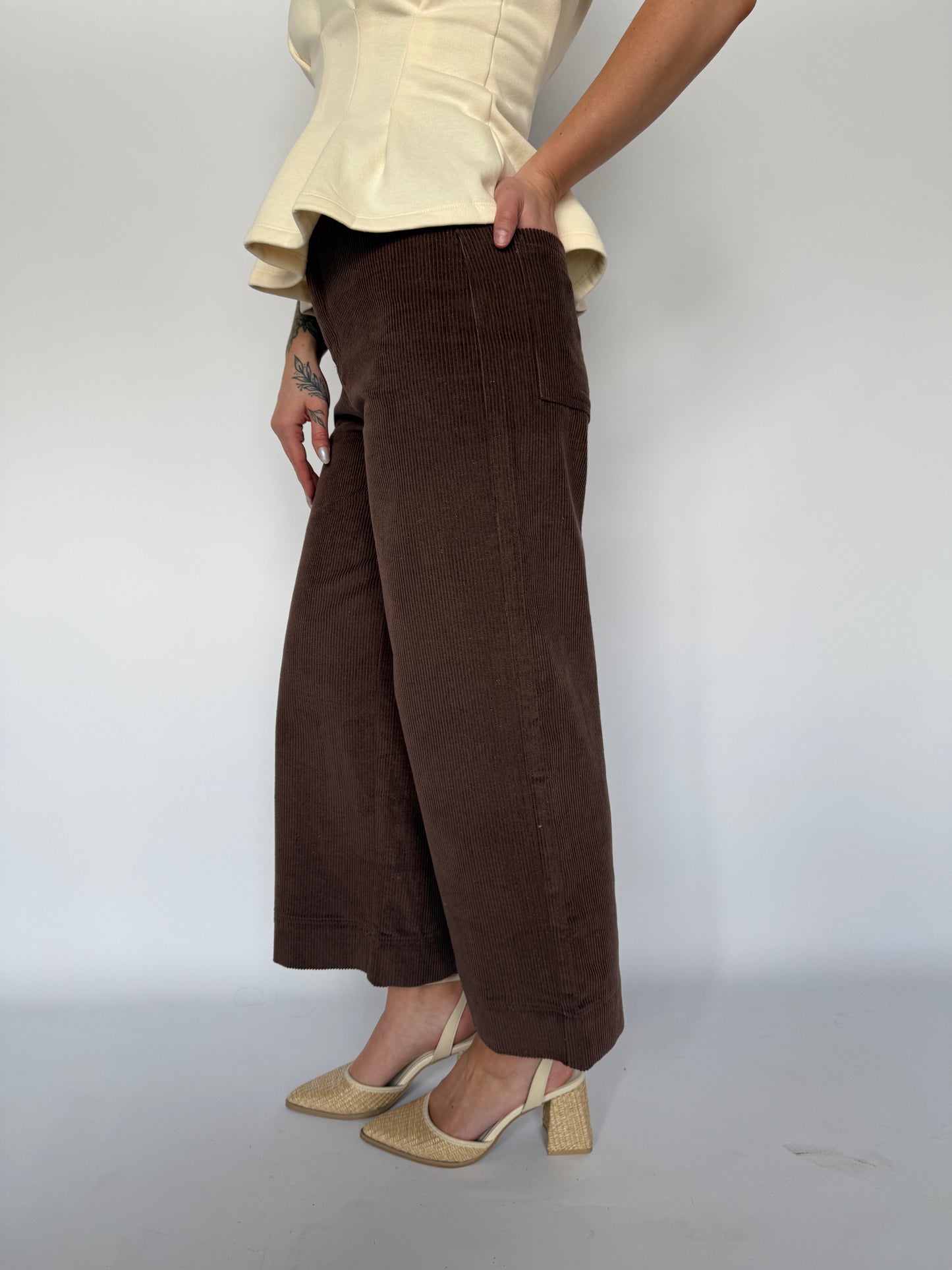 Corduroy Ankle Wide Leg Pant