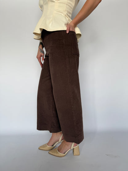 Corduroy Ankle Wide Leg Pant
