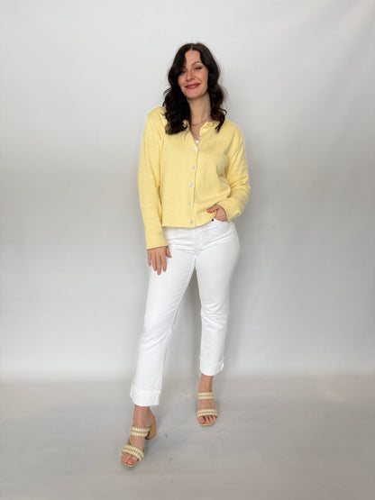 Long Sleeve Button Cardigan Butter