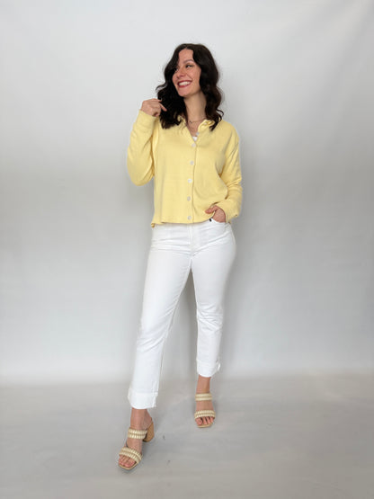 Long Sleeve Button Cardigan Butter