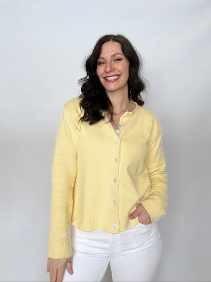 Long Sleeve Button Cardigan Butter