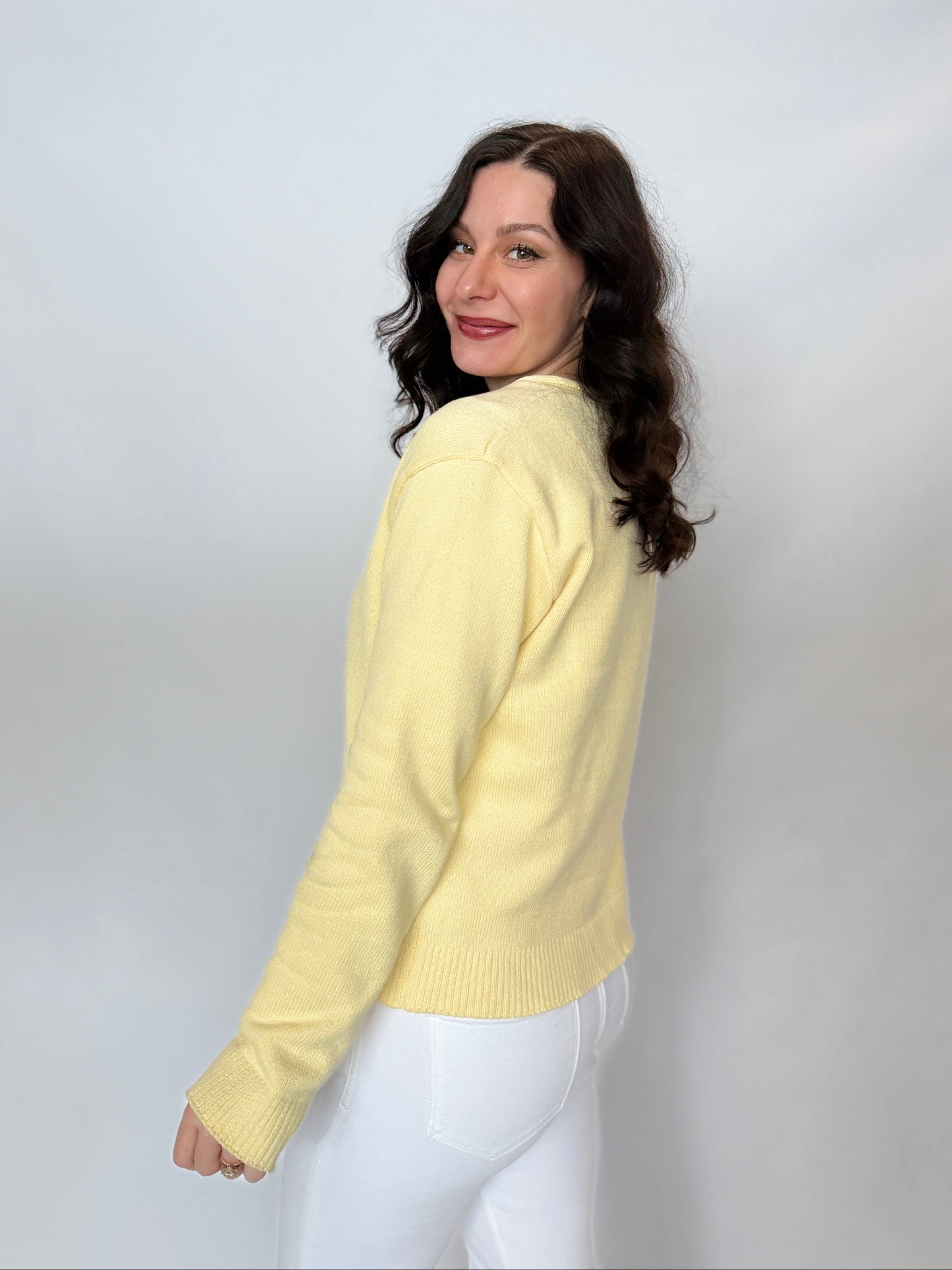 Long Sleeve Button Cardigan Butter