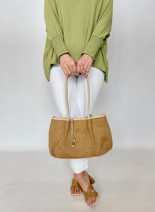 Nova Raffia Small Shoulder Tote