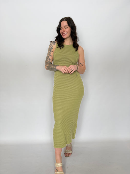 Ava Midi Sweater Skirt Matcha