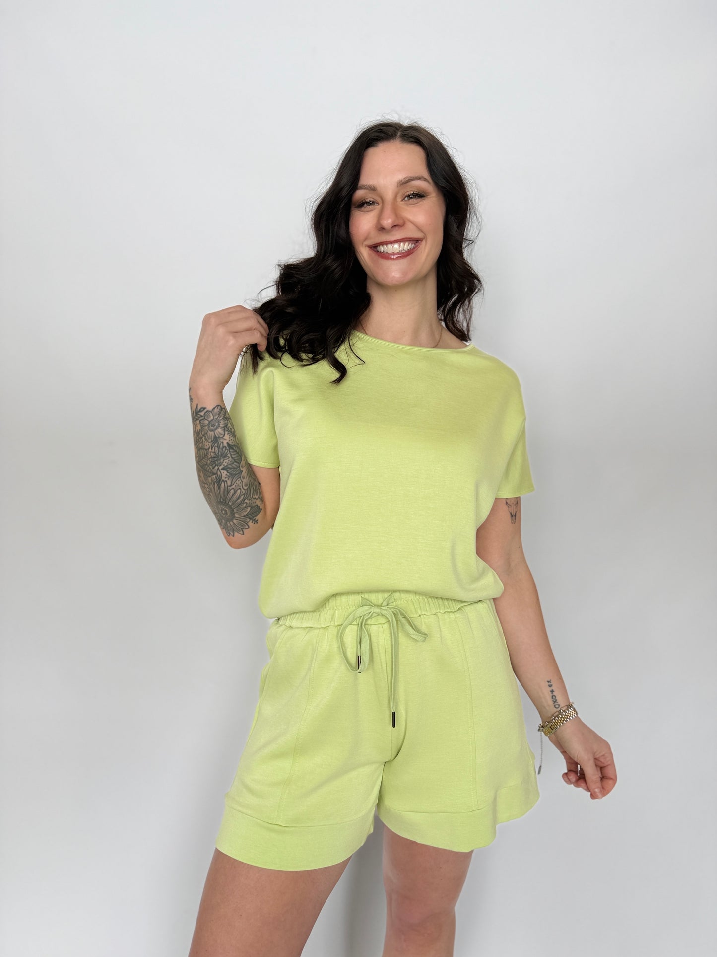 Steph Dolman Lounge Top Lime