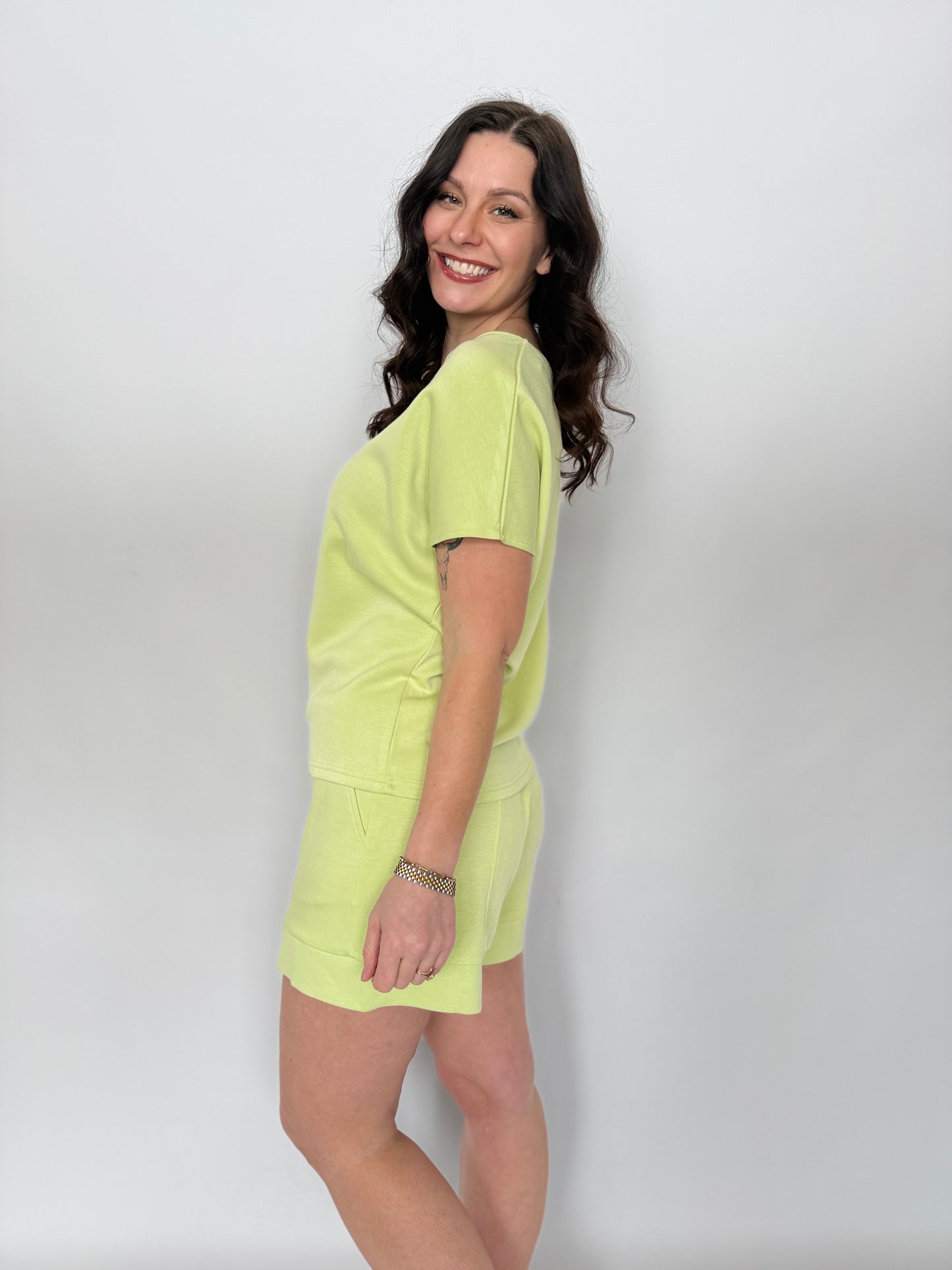 Steph Dolman Lounge Top Lime