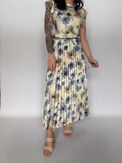 Sophia Floral Satin Midi Skirt