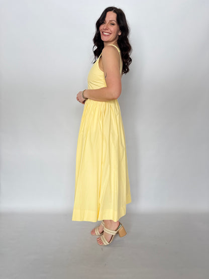 A-Line Poplin Midi Dress Butter