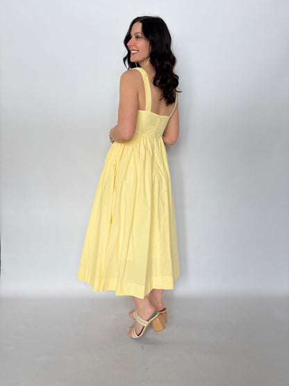 A-Line Poplin Midi Dress Butter