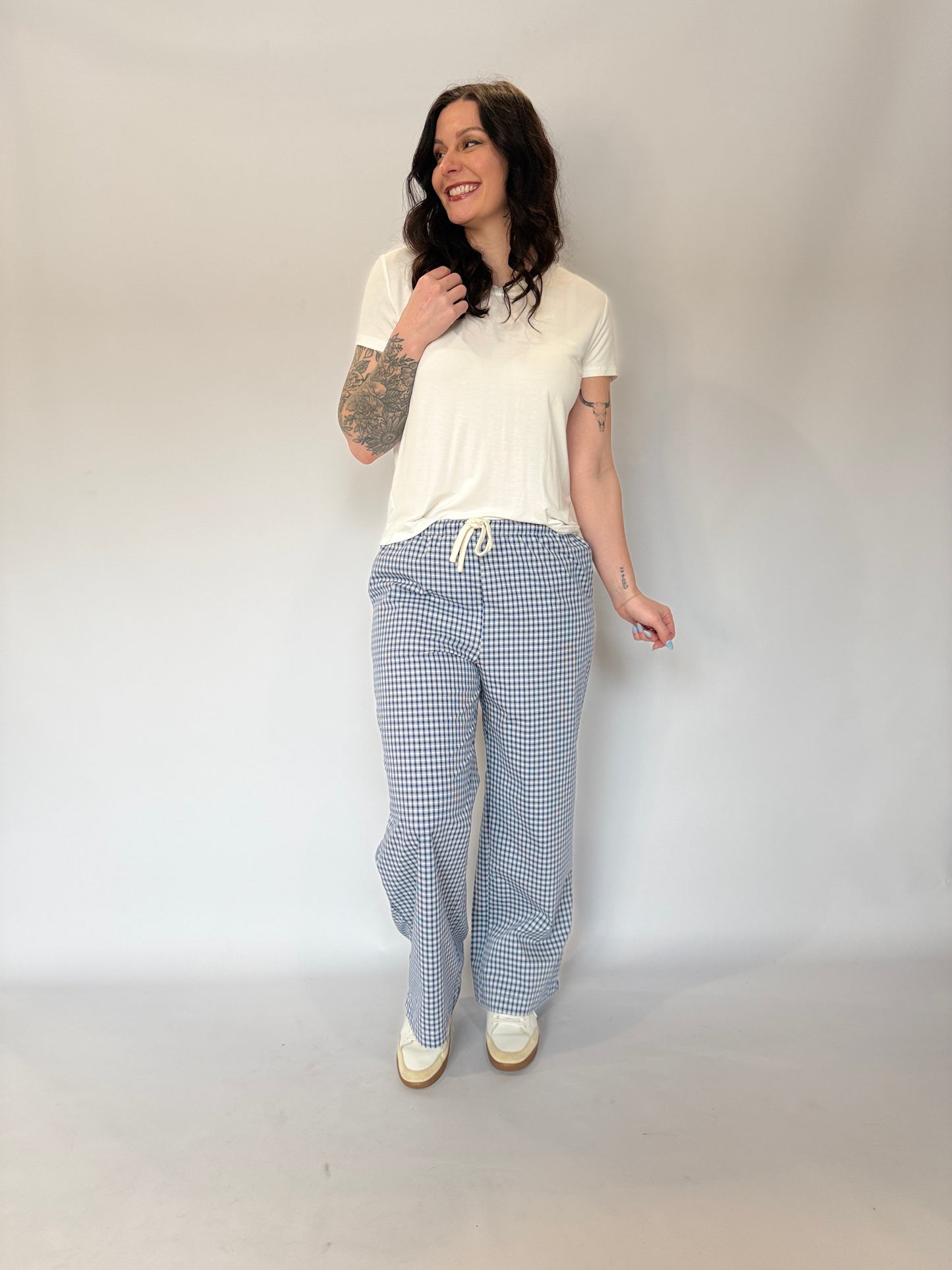 Loose Fit Adjustable Tie Pant Navy