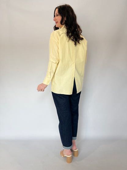 Back Slit Button Up Shirt Butter