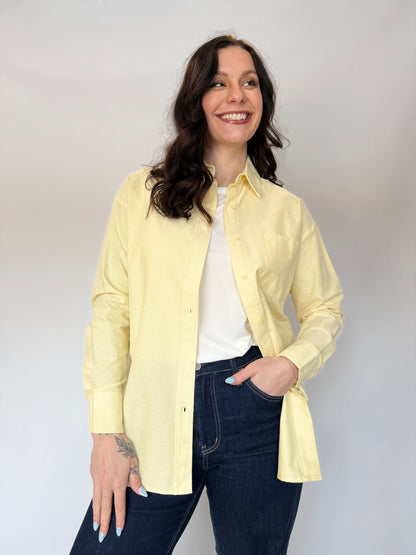 Back Slit Button Up Shirt Butter