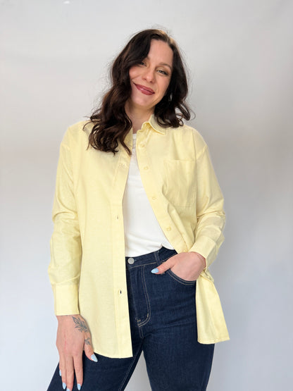 Back Slit Button Up Shirt Butter