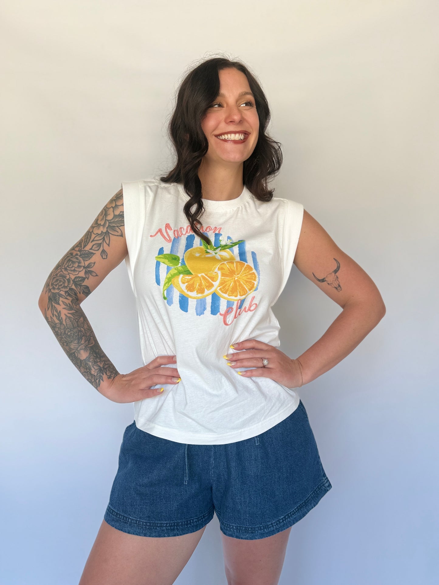 Embroidered Vaca Club Graphic Tee