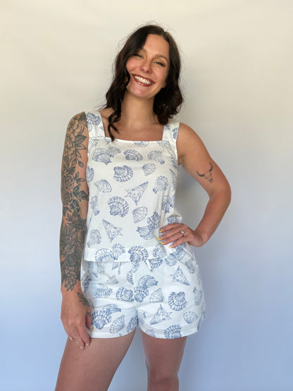 Shell Print Tank White