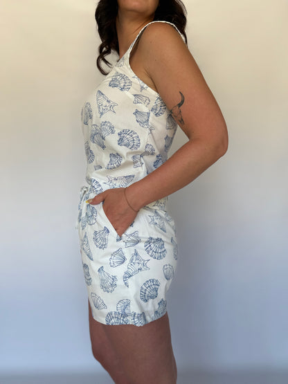 Shell Print Shorts White