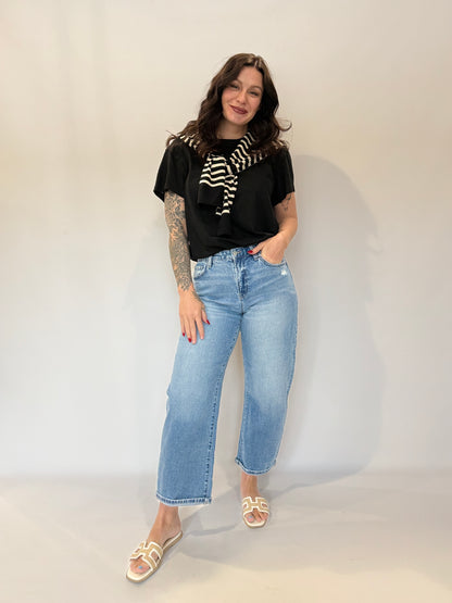 High Rise Baggy Barrel Denim